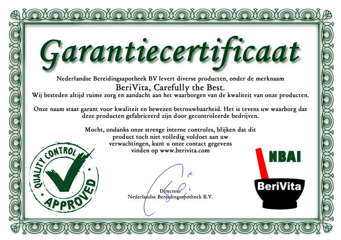 Certificaat teunisbloemolie