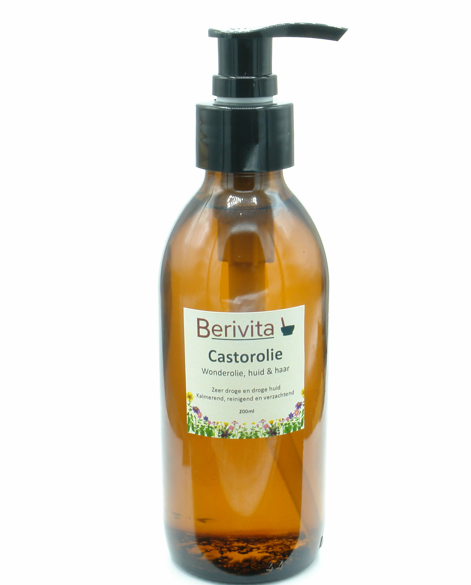 Topkwaliteit Castorolie 200ml Glas. Natuurlijke Olie Huid en Haren - BeriVita.com - Natuurlijk & Puur