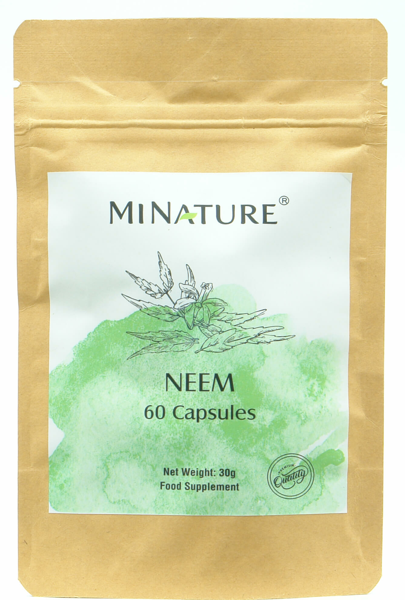 Neem capsules 60x van Azadirachta indica bladeren