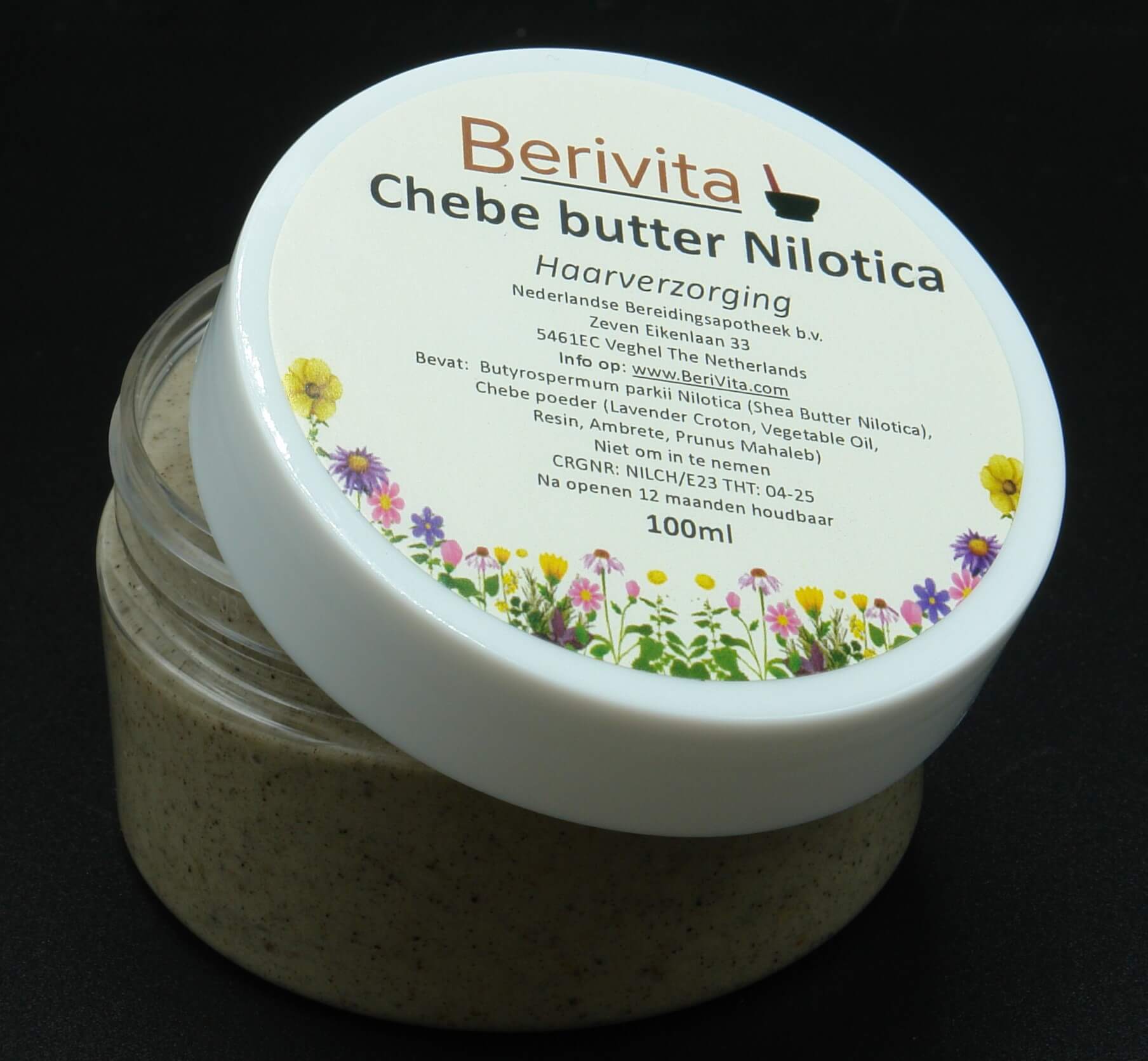 chebe poeder met shea butter nilotica haarmasker 100ml pot